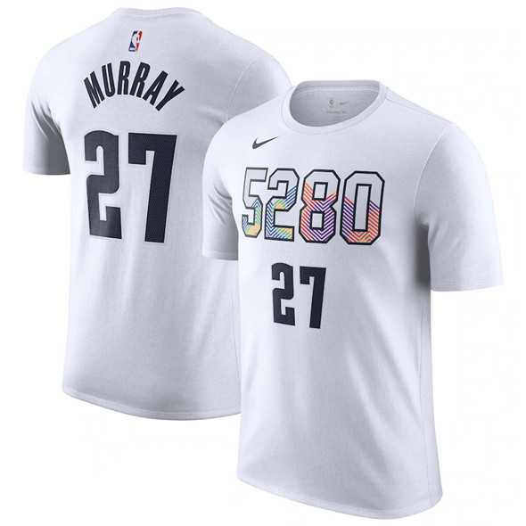 Men's Denver Nuggets #27 Jamal Murray White 2024-25 City Edition Name & Number T-Shirt,We sell and wholesale Men's Denver Nuggets #27 Jamal Murray White 2024-25 City Edition Name & Number T-Shirt on line form chian!